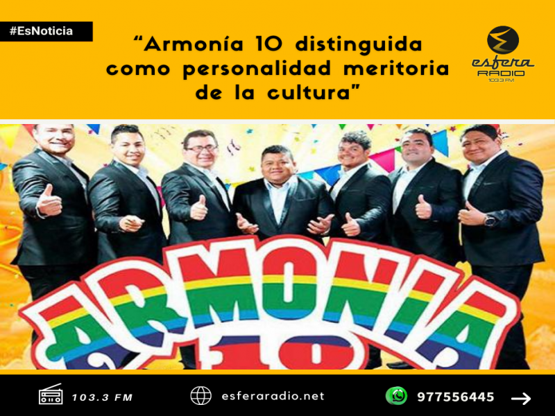 Armonía 10 fue distinguida como personalidad meritoria de la cultura.