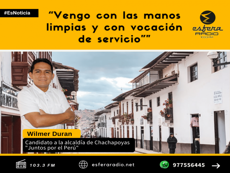 “Vengo con las manos limpias y con vocación de servicio”