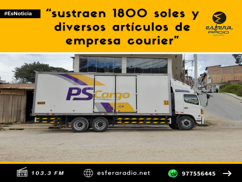 Sustraen 1800 soles y diversos artículos de empresa courier.