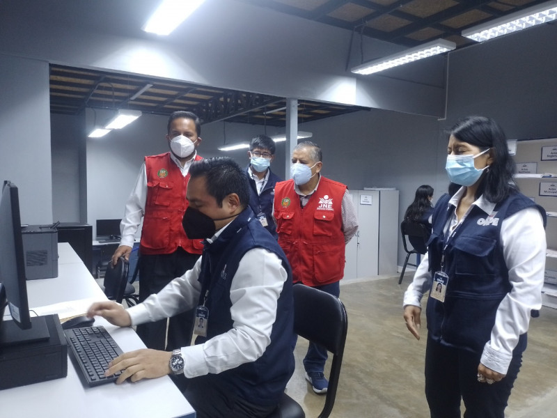 ODPE Chachapoyas realizó simulacro del sistema de cómputo